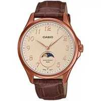 CASIO TIMELESS COLLECTION Quarzuhr MTP-M110RL-5AVER, Armbanduhr, Herrenuhr, Lederarmband, analog, Mondphase
