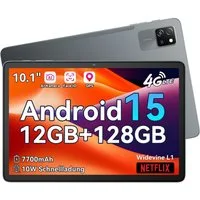 blackview 10,1" Tab60Pro 4G LTE Android 15 Ai Tablet (10.1", 128 GB, 4G LTE, Android 15, 4G LTE, 7700 mAh, PC-Modus)