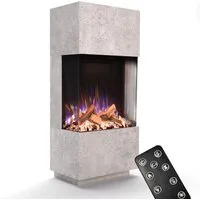 GLOW FIRE Elektrokamin PR11 E-Motion 3D, Elektrischer Kamin mit 3D Feuer mit Heizung, täuschend echte Flamme mit Heizung, 3 Dekorationen