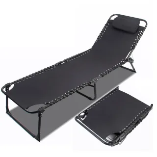 IPRee 190*58*30cm Foldable Beach Lounge Chair 150kg/ 330lb Max Load for Outside, Sunbathing Chair with Removable Headres