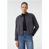 comma Langarmbluse Bluse Verkürzte Bluse mit Bindedetails am Saum