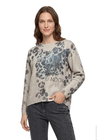 Betty Barclay - Strickpullover Beige/Petrol - Gr. - 38