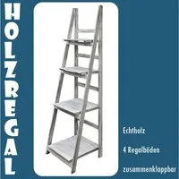 Kingpower Leiterregal Regal Bücherregal Wandregal Standregal Blumentreppe Klappbar 4 Farben