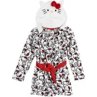 Hello Kitty Kinderbademantel Hello Kitty Mädchen Bademantel mit Kapuze