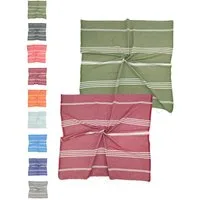 furora HOLIDAY Saunatuch Strandtuch Hamamtuch: groß 100x200 cm Saunatuch, Strandhandtuch dünn, Strandtuch Saunatuch aus 100% Baumwolle Strandtuch Set