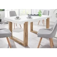 OTTO home Esstisch Solid, weiße hochglanzfarbene Tischplatte, Breite 160 cm