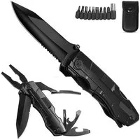 Forrlite Taschenmesser Multifunktion Taschenmesser, 13 in 1 Taschenwerkzeug Multitool, (mit Zange Klappmesser Dosenöffner Schraubendrehe), für outdoor Camping,Wandern, Inklusive EDC Kreditkarten Messer