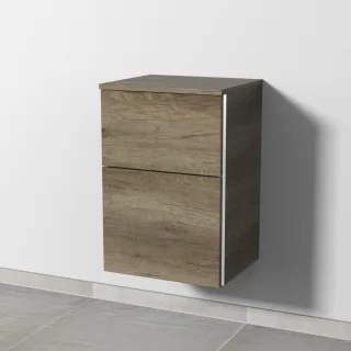 Sanipa 3way Unterschrank mit 2 Auszügen, Eiche-Nebraska, BR14437 BR14437