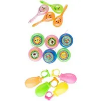 Idena Spielesammlung Partyspaß Set mit 14 Artikeln, (4x Rasseln, 6x Jojos, 4x Wasserspritzen) Mitgebsel