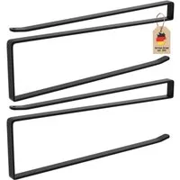 Intirilife Küchenrollenhalter, (2x Papierrollenhalterung in Schwarz - Z-Form, 2-St), Platzsparende Steckalterung für Papierrollen und weitere Gegenstände