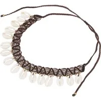 Guru-Shop Perlenkette Ethno Kette, Tribal Goa Muschel Collier - braun