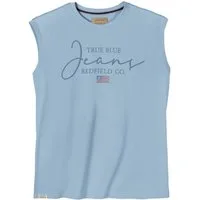 redfield Muscleshirt Redfield Übergrößen Muskelshirt Print Jeans hellblau