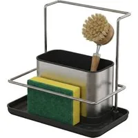 relaxdays Küchenorganizer-Set Spülbecken Organizer mit Abtropfschale, silber