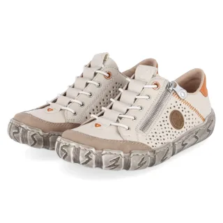 Rieker Slipper - Gr. 37 - Beige - Leder und Synthetik