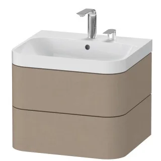 Duravit Happy D.2 Plus c-shaped Set wandhängend Leinen Matt 575x490x480 mm - HP4345E7575 HP4345E7575