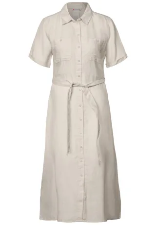 Street One - Kurzarmkleid mit Knopfleiste beige - Gr. - 42