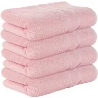 StickandShine Badetücher 4er Set Premium Frottee Badetücher 100x150 cm ZARTROSA Frottee
