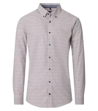 CASAMODA - Casual Fit: Freizeithemd blau/braun - Gr. - 3XL