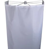 Ridder Duschvorhangstange Duschfaltkabine Ombrella Textil Madison weiß 210x180 cmweiß, ABS (Acrylnitril-Butadien-Styrol), PA (Polyacryl), PP (Polypropylen), Inox, Polyester