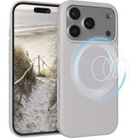 EAZY CASE Handyhülle für Apple iPhone 17 Pro Hülle Silikon 6,3 Zoll, Schutzhülle Silikon MagSafe mit Kameraschutz Handyschutz Hellgrau