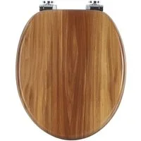 Woltu WC-Sitz (1-St), mit Absenkautomatik, MDF Holzkern, Softclose Scharnier
