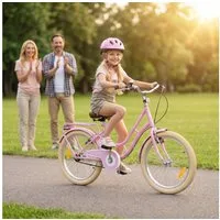 Actionbikes Motors Kinderfahrrad Mädchen Retrostar Kinder Fahrrad in Rosa, 1 Gang, ohne Schaltung, (Kinderfahrrad, Fahrrad ab 6 Jahren, Fahrrad Kinder 20 Zoll, 1-tlg., Fahrrad für Kinder, Fahrrad Mädchen, Fahrrad mit Gepäckträger), Gepäckträger, Fahr