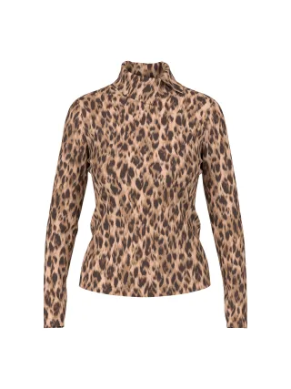 Marc Cain Sports - Leo-Langarmshirt mit Rollkragen seal brown - Gr. - 38