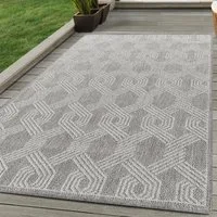 Carpettex Outdoorteppich Geometrisch Design, Läufer, Höhe: 7 mm, Outdoor Teppich Geometsisch Design Wetterfest Terrasse Balkon Küche