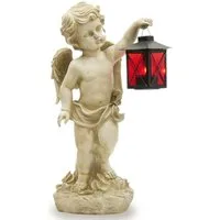INtrenDU Engelfigur Grabengel mit Laterne 38cm Grablicht Grab-Schmuck