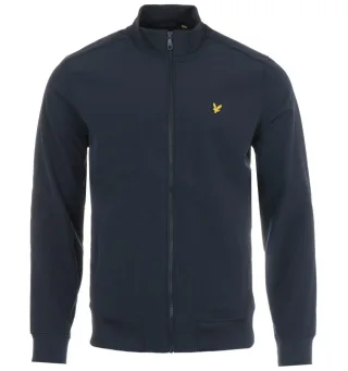Lyle & Scott Zip Through Funnel Neck Soft Shell Jacke - Dark Navy