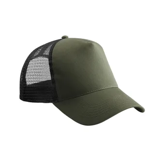 Beechfield - Trucker Cap Snapback für Herren/Damen Unisex (Oliv/Schwarz)
