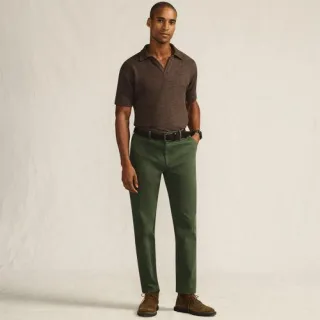 Straight Fit Chinos mit Textur für Herren, Herren, size: regular, Grün, Baumwolle/Baumwoll-Mischung, by Lands' End