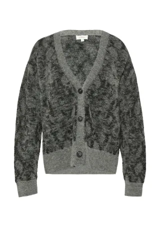 s.Oliver Red Label - Gemusterter Cardigan mit Glitzergarn grau - Gr. - 42