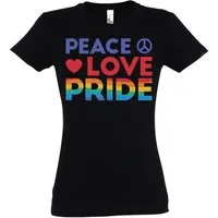 Youth Designz T-Shirt Peace Love Pride Damen T-Shirt mit modischem Frontprint