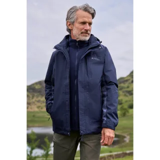 Mountain Warehouse - "Thunderstorm" Jacke, wasserfest 3 in 1 für Herren (Dunkelblau)