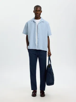 SELECTED MEN - SLM172-SLIMTAPE BRODY LINEN BLD PNT NOOS Dark Sapphire - Gr. - S