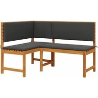 vidaXL Sofaelement Gartenstuhl mit Kissen Braun 140 x 100 x 91cm Massivholz (1 St)