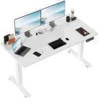 HOMALL Schreibtisch Höhenverstellbarer Schreibtisch mit 2-stufiger Memory-Steuerung (Einteilige Vollplatte mit einer Tragkraft von 80 kg, USB-Ladeanschluss und Weckfunktion)