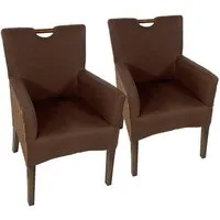 Amagohome Stuhl Polsterstuhl Polstersessel Esszimmer Stühle Set 2 Stück Rattan Armlehn