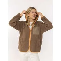 Zwillingsherz Fleecejacke "Classic" kuschelig weich, mit Taschen, Kapuze, Kontrastdetails