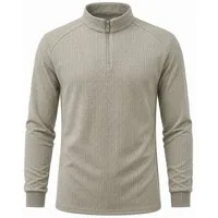 Allthemen Sweatshirt Stehkragen Herren Sweatshirt Langarm mit Halbzip