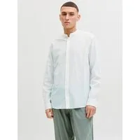 Jack & Jones Langarmhemd JJEBREEZE LINEN BLEND BAND SHIRT L/S SN mit Stehkragen