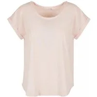 Build Your Brand Rundhalsshirt Damen Long Slub Tee / Hinten extra lang geschnitten