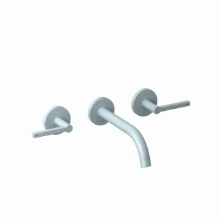 Kludi NOVA FONTE 3-Loch-Waschtisch PURISTIC Unterputz-Wand 180mm Matt Light Blue, 20144O415 20144O415
