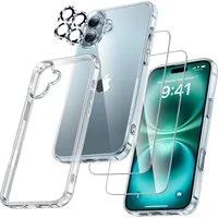 MSM Displayschutzglas 5in1 Hülle für iPhone 16 2X Schutzglas 2X Kamera Panzerfolie 9H