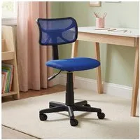IDIMEX Schreibtischstuhl MILAN, Kinderzimmer Drehstuhl mit ergonomischer Rückenlehne atmungsaktiv Blau