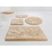 Grund Badematte Melos, Badvorleger, Badezimmer Teppich, sehr weich, Höhe 27 mm, rutschhemmend beschichtet, fußbodenheizungsgeeignet, Kunstfaser, rund, melierte Optik, sehr weicher Flor, Melange-Effekt, Made in Europe