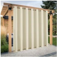BTTO V&G Vorhang Winddichte & Wasserfeste Outdoor-Vorhänge, Top/Bottom-Ösen, Extra Large Blackout, Thermisch isoliert Home Textile