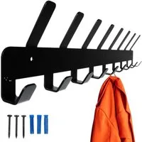 ISO TRADE Garderobenleiste Hakenleiste Kleiderhaken Wandhalter (Spar-Set, 1 St., 48cm mit 17 Haken), Kleiderbügel einfach an der Wand befestigen