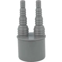 Airfit GmbH & Co. KG Ablaufrohr Doppel-Schlauchnippel DN 50 für Schlauch von 8 bis 19 mm - KS-grau